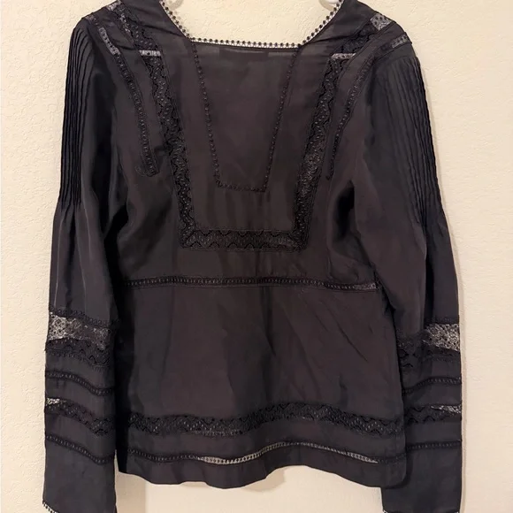 Derek Lam Black Lace Detail Blouse - Picture 5 of 7